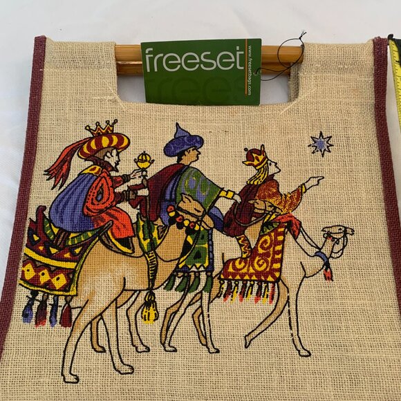 NWT Freeset Burlap Bag with Wise Men Motif - Picture 4 of 6